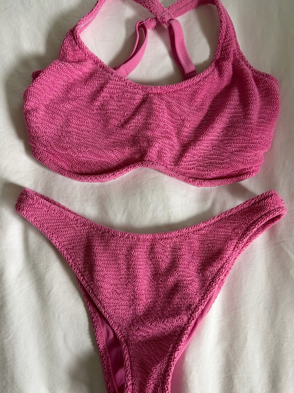 Freya Pink Textured Bikini Set
